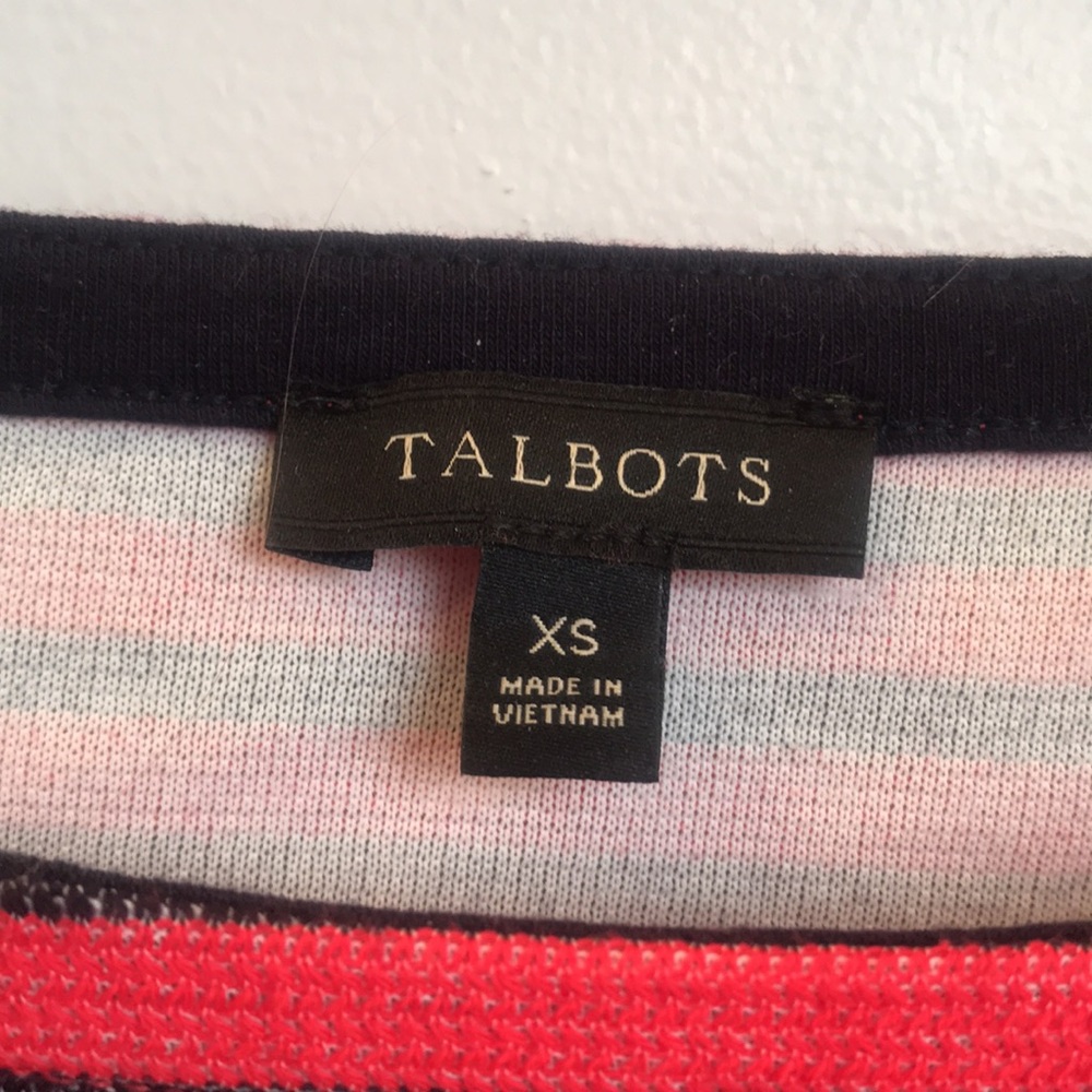 Talbots Nautical top, 3/4 sleeves with ties. Sz XS but fits like a Small. EUC - Picture 3 of 6
